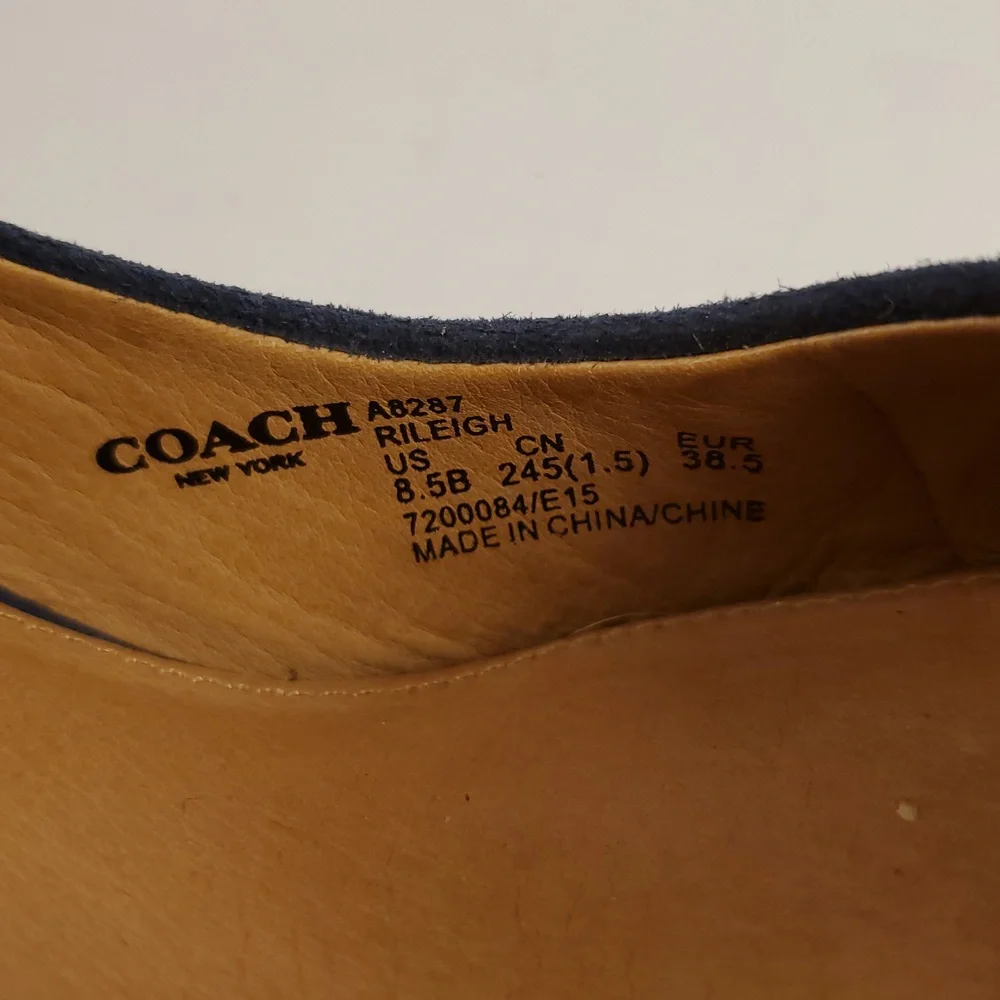 Coach Women's Blue Suede Pumps Size 8 1/2 Style Rileigh - Picture 9 of 11